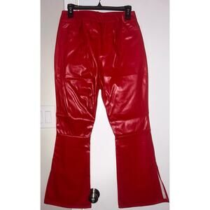NWT Red Vegan Leather Boot Cut Pants